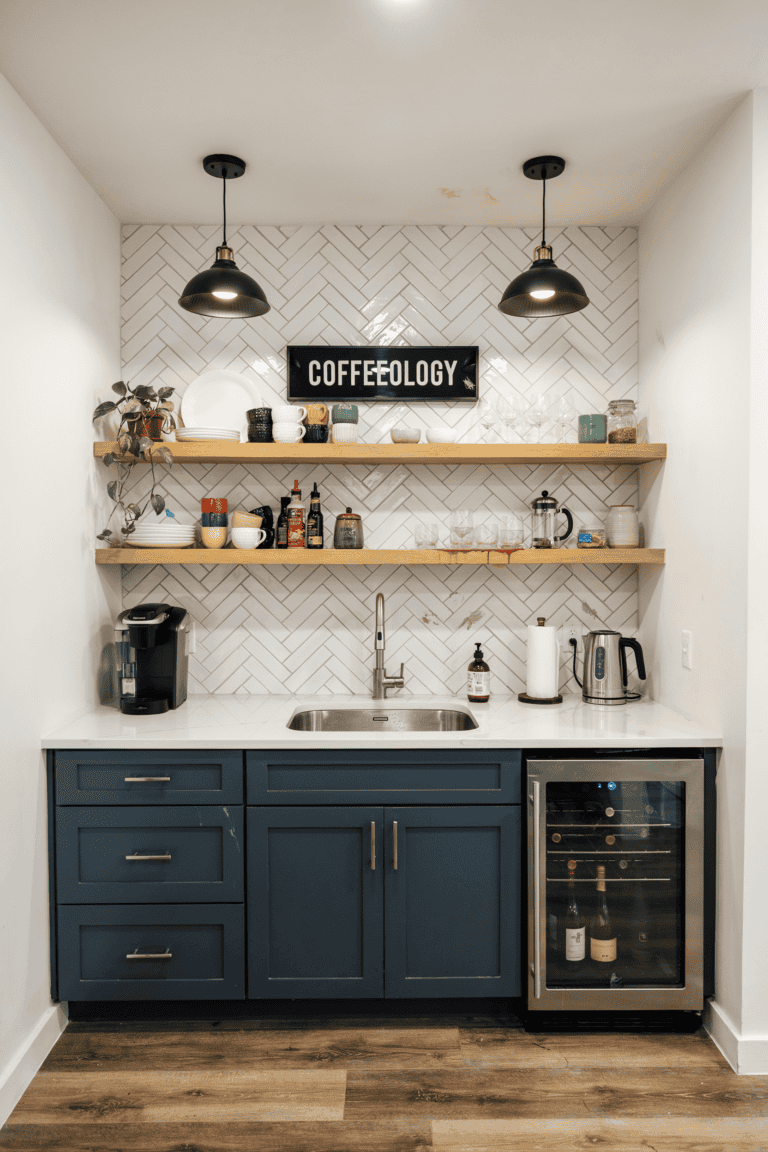 Farmhouse Coffee Bar Decor Ideas for a Cozy and Organized Kitchen
