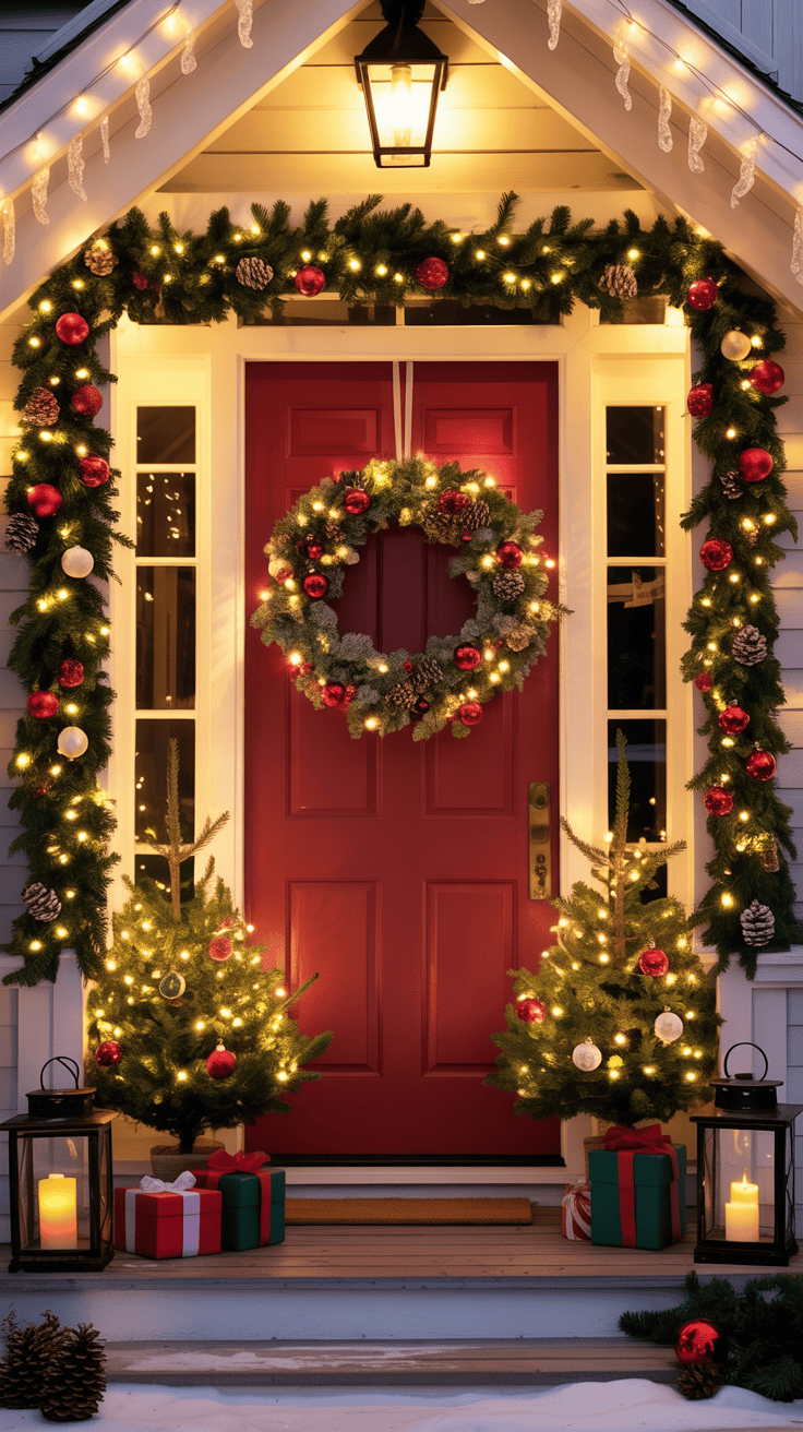 Front Porch Christmas Trees That Make a Grand Entrance