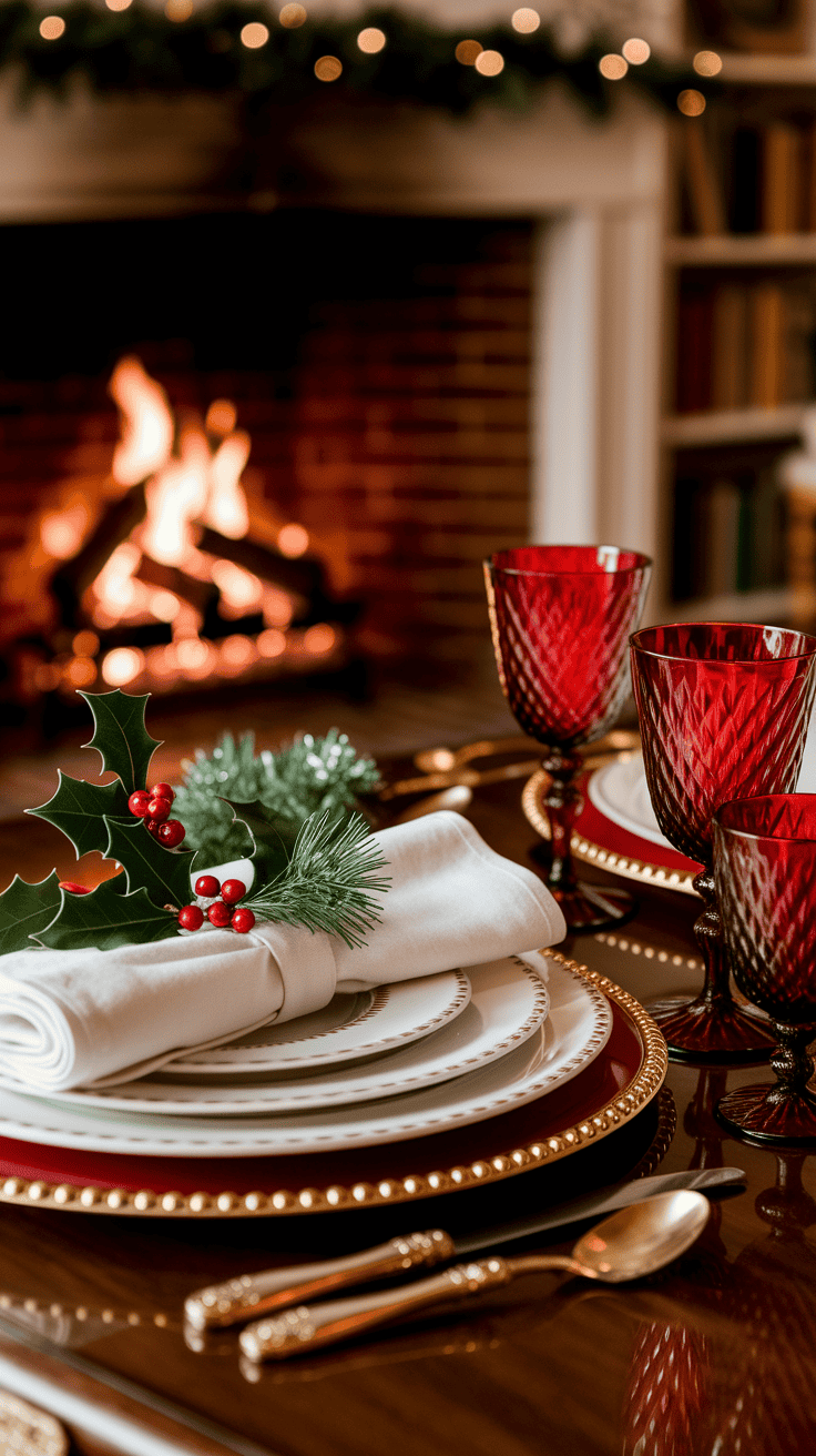 Red and White Christmas Table Setting That’s Fresh and Classic