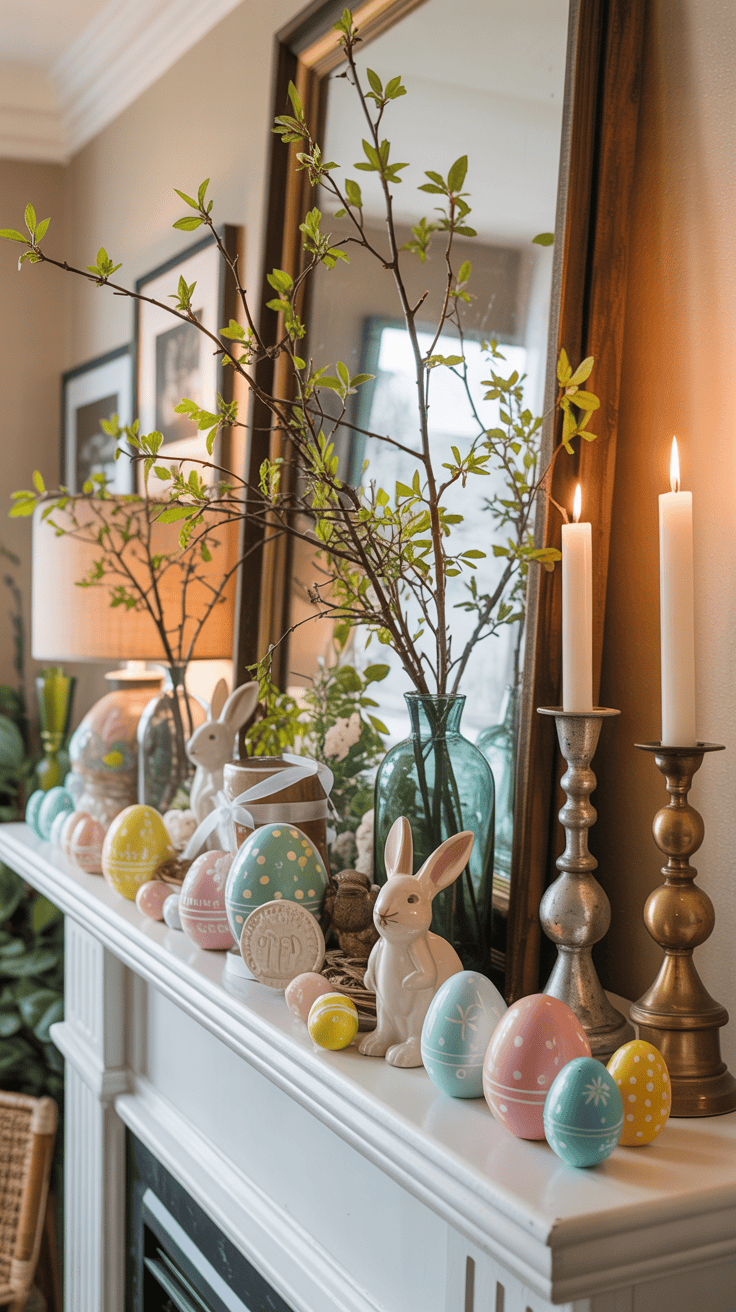 Budget-Friendly Easter Mantle Decor Ideas