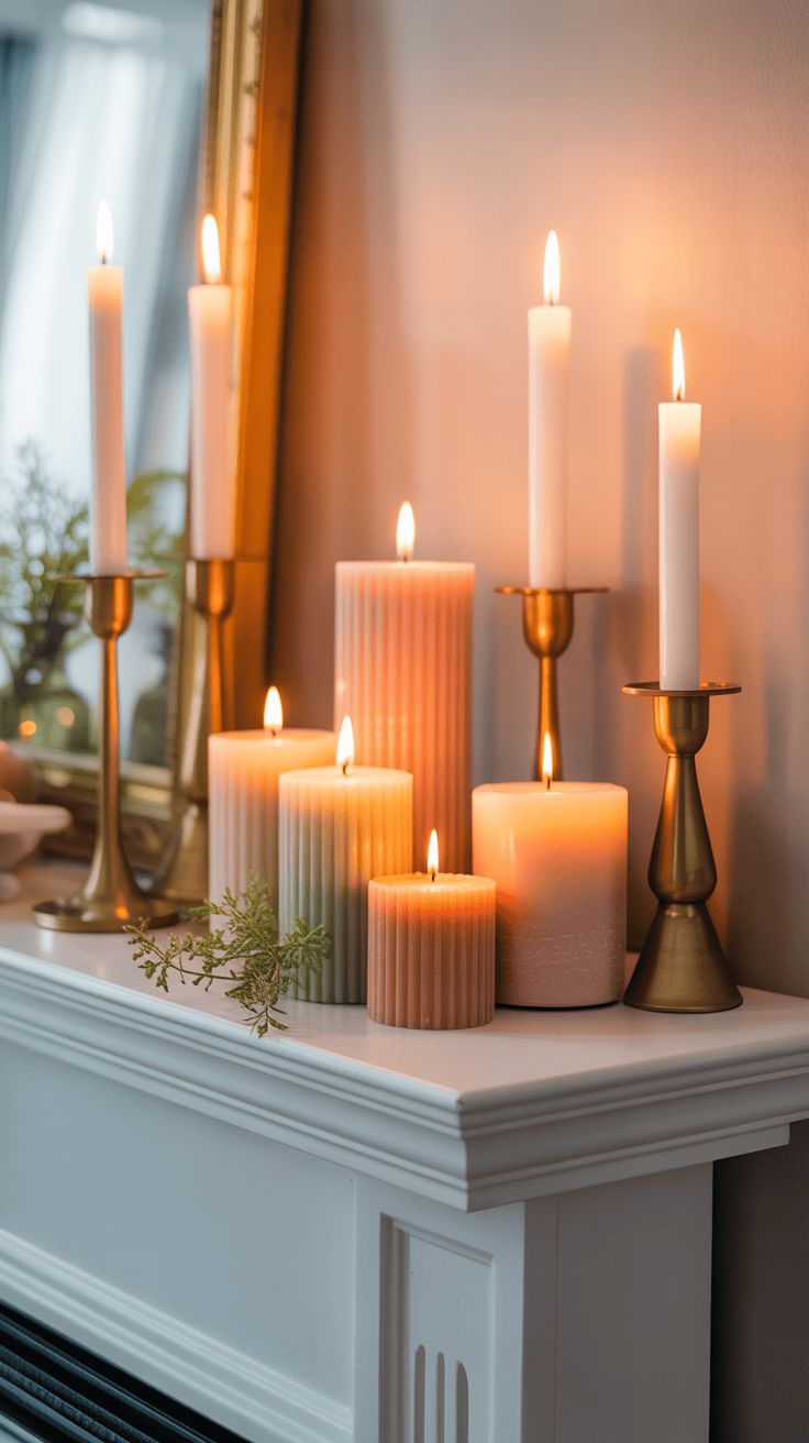 Spring Mantel Decorating Ideas with Candles