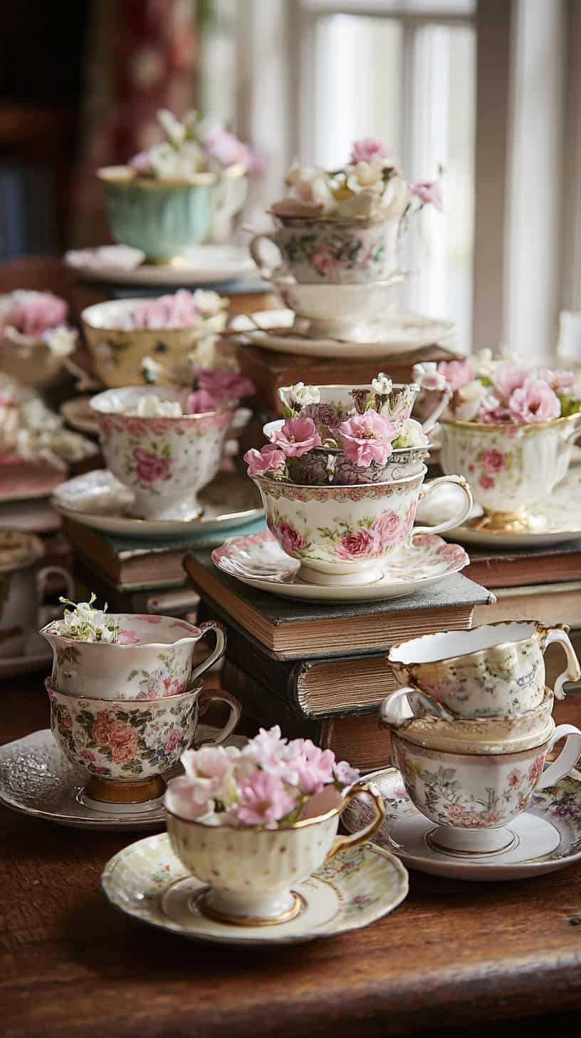 Antique Teacup Centerpieces - Image 1
