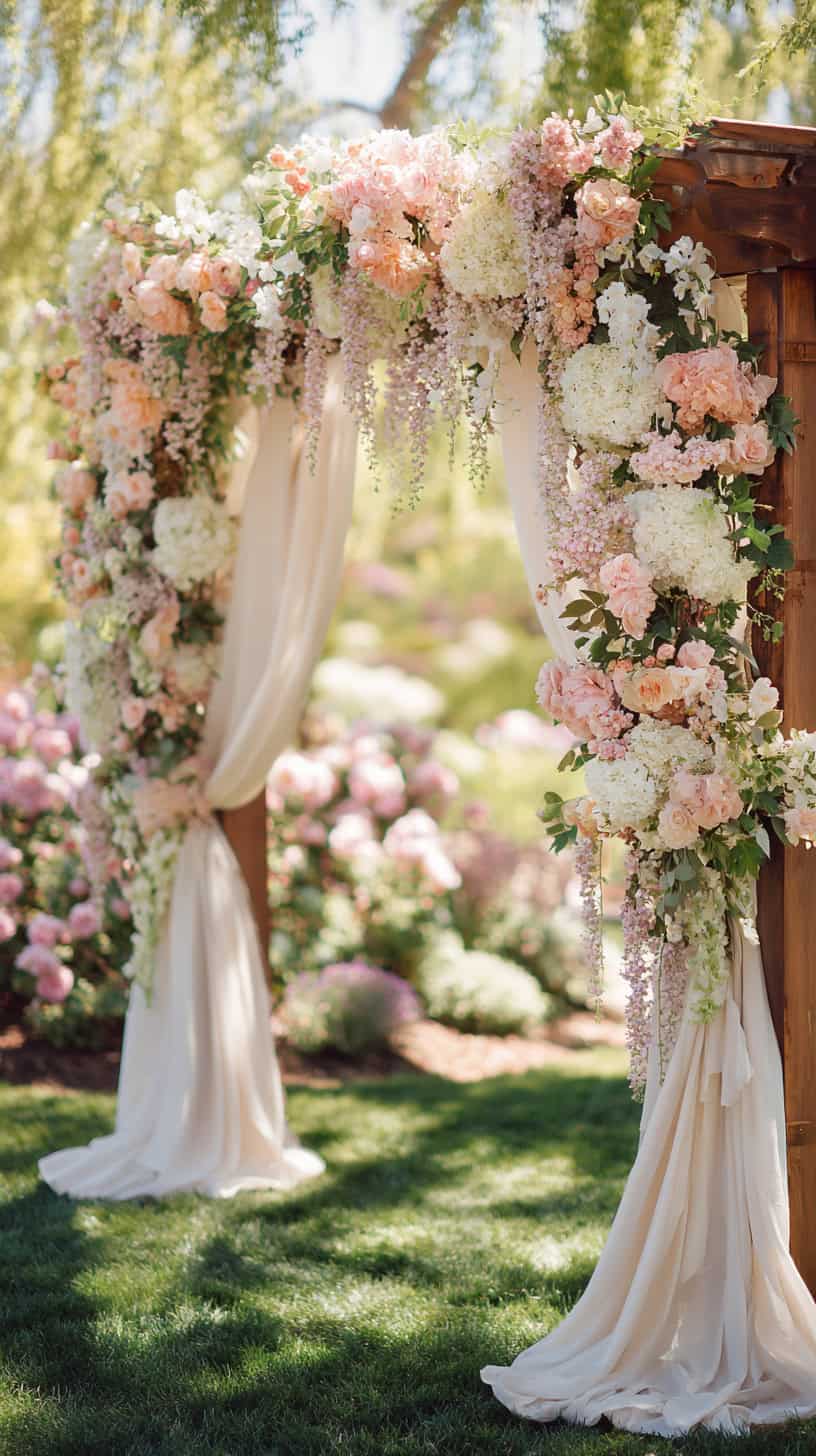 Pastel Floral Ceremony Arch - Image 2
