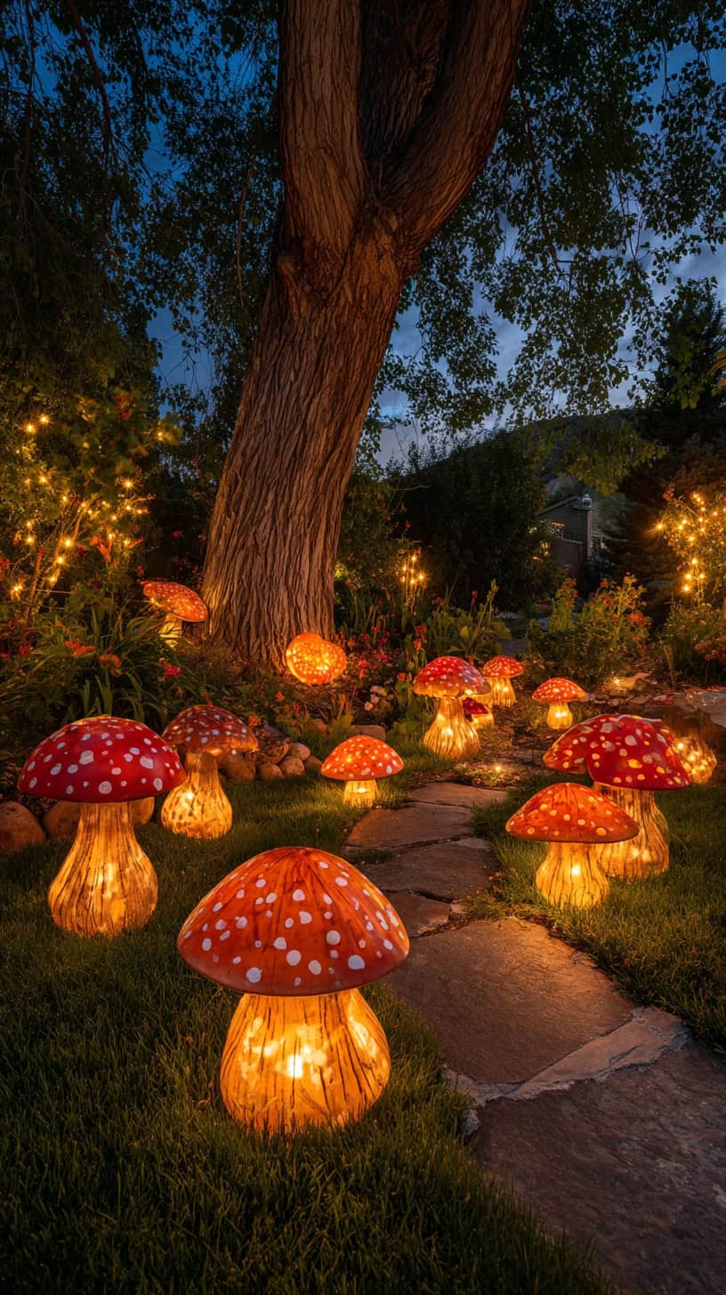 Mushroom Lantern Decor - Image 1