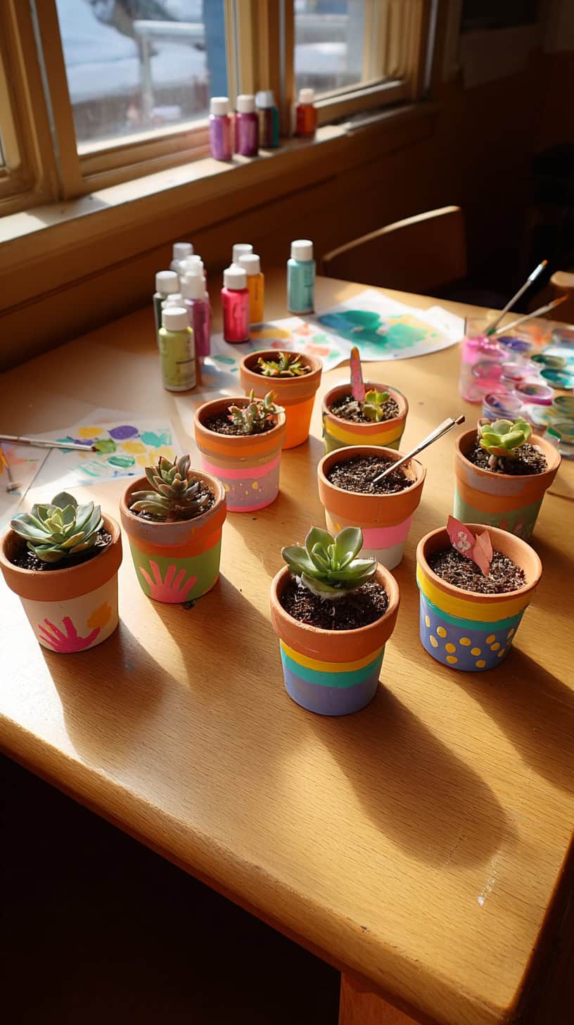 Painted Terracotta Pots - Image 1