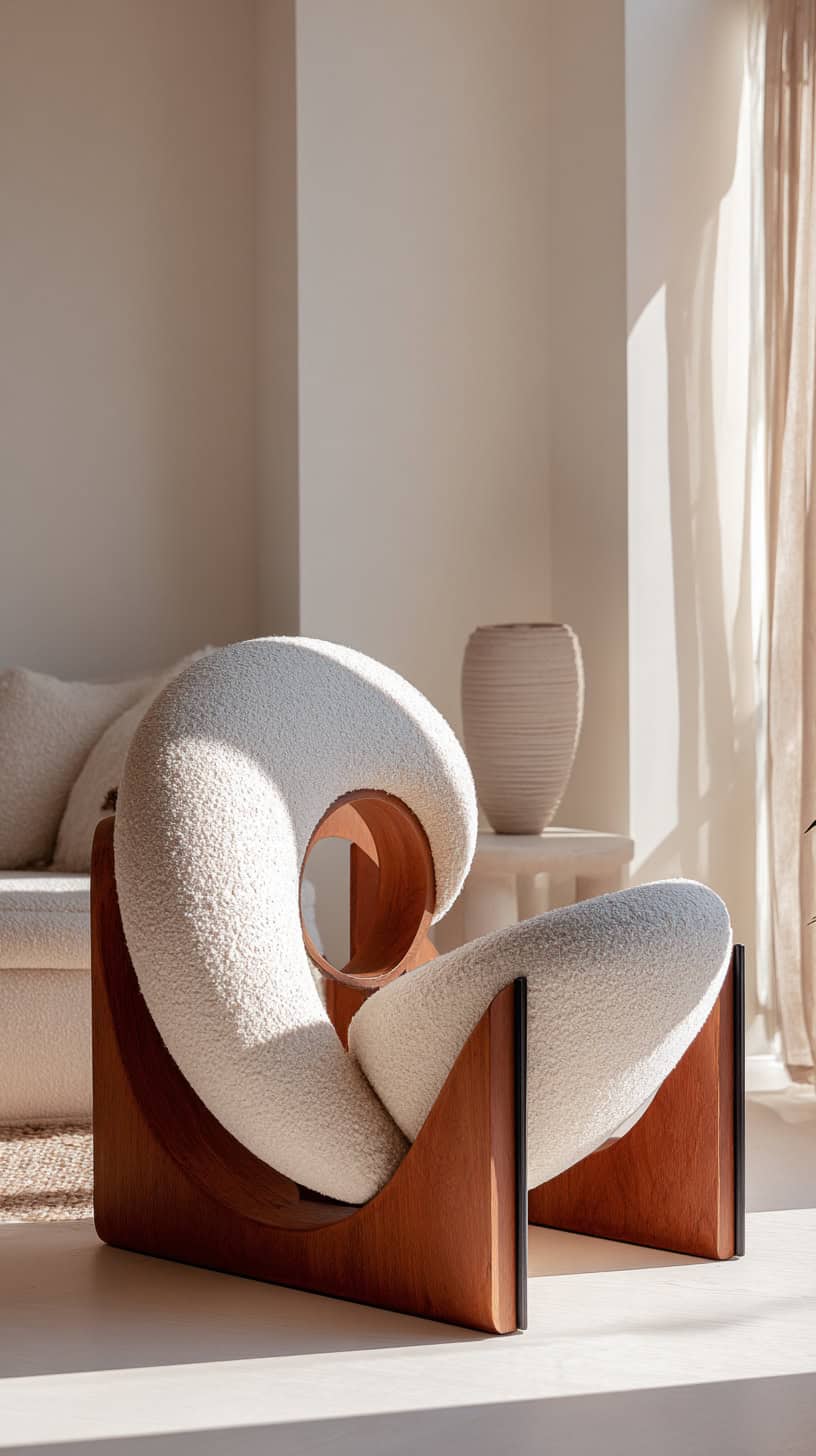 Statement Sculptural Accent Chair - Image 1