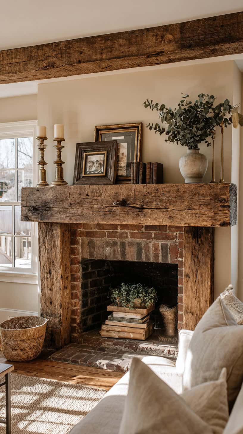 Antique Wood Mantle Shelf - Image 2