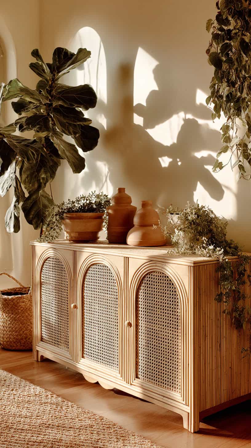 Arched Rattan TV Cabinet - Image 2
