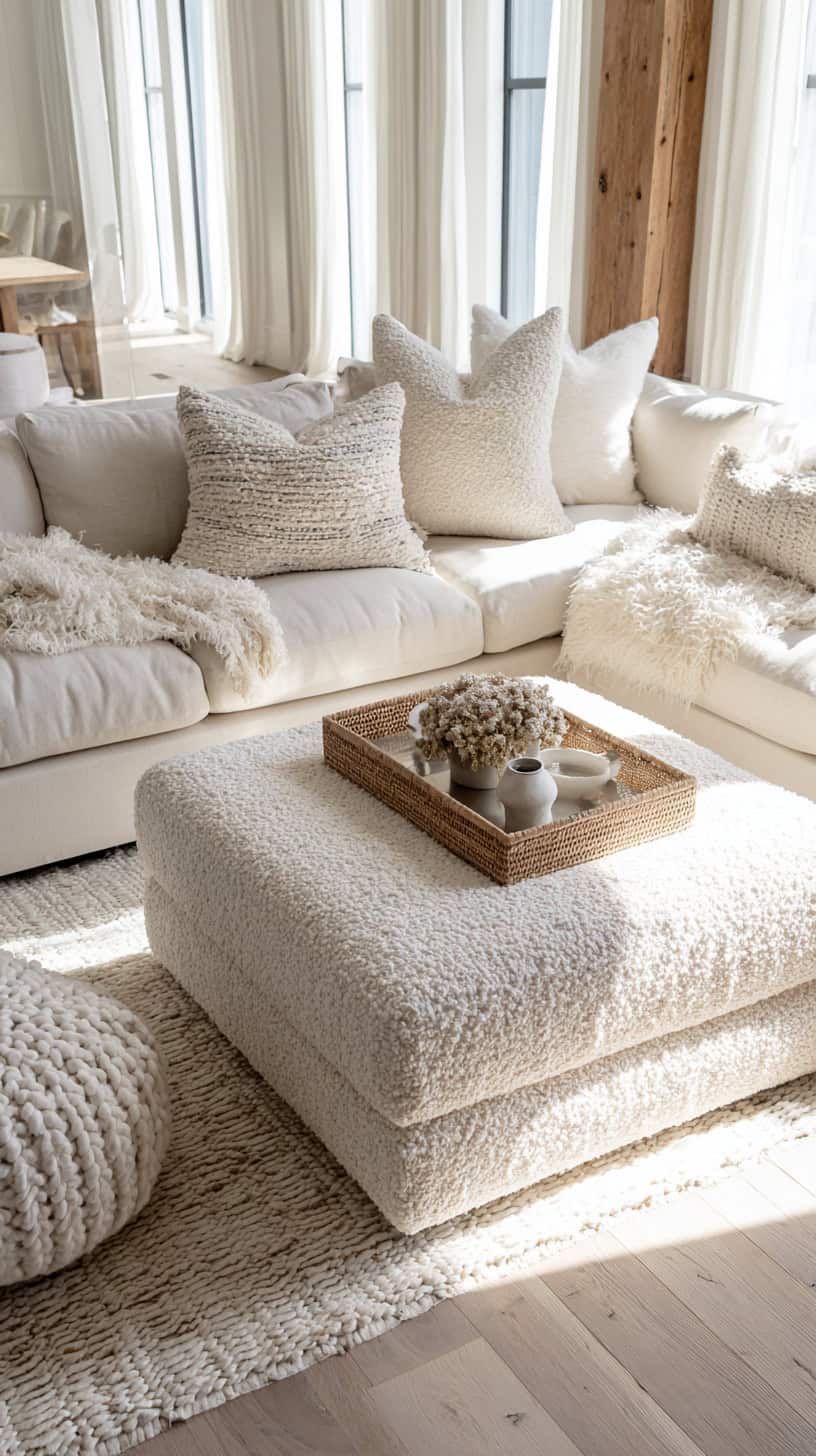 Bouclé Fabric Accent Pieces - Image 2