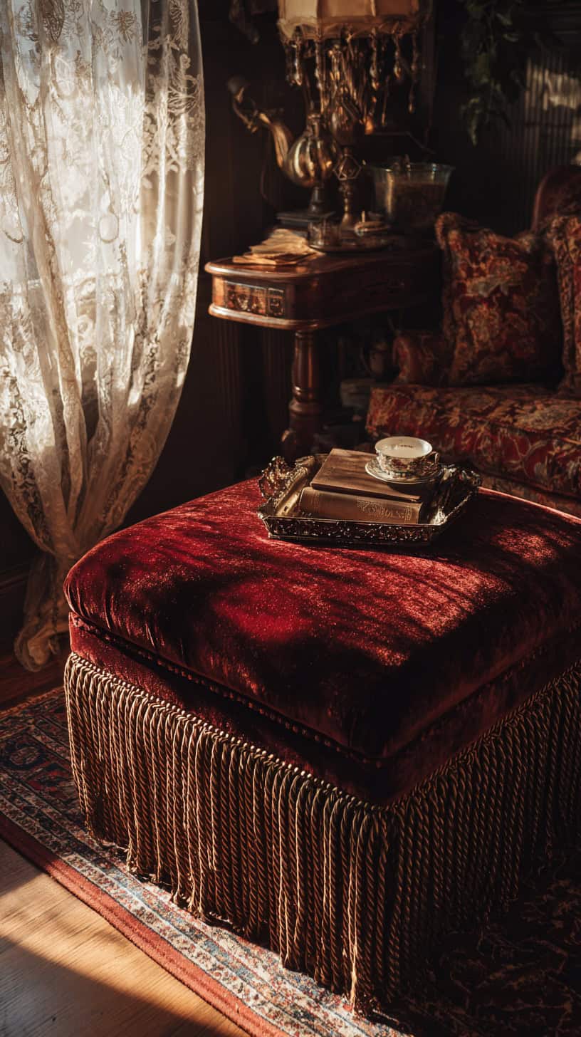 Bullion Fringe Ottoman - Image 2
