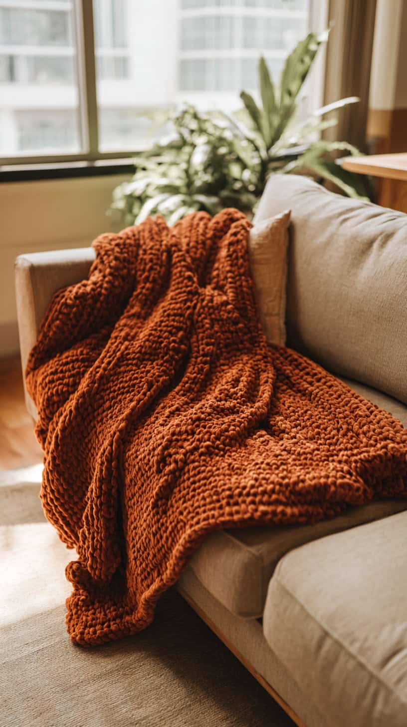 Burnt Orange Throw Blanket - Image 2