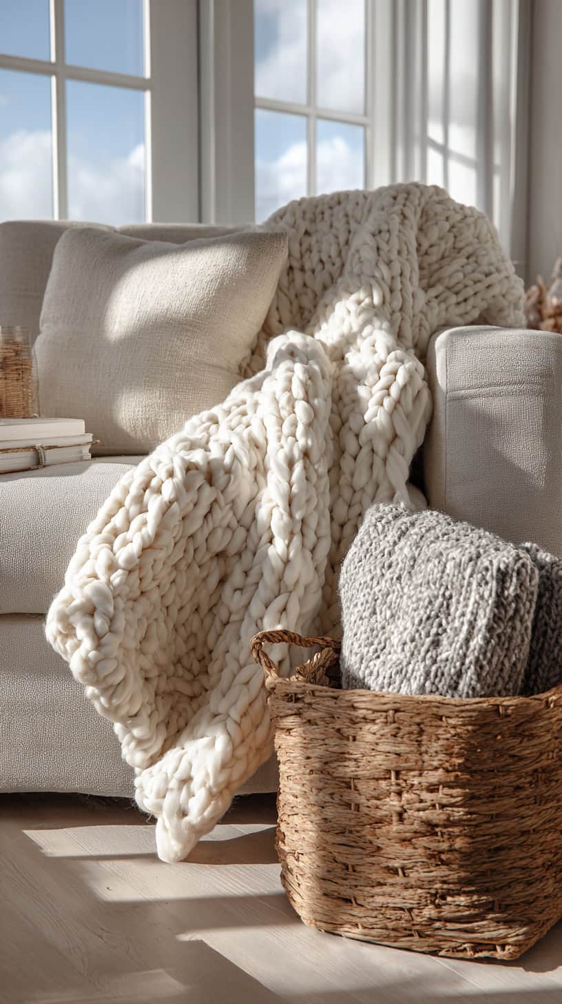 Chunky Knit Throw Blankets - Image 2