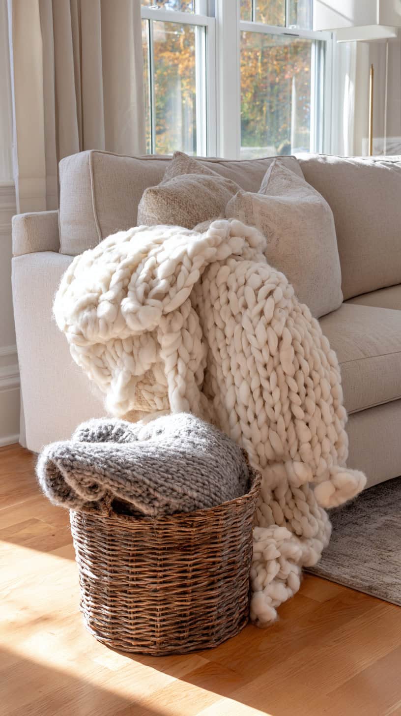 Chunky Knit Throw Blankets - Image 1