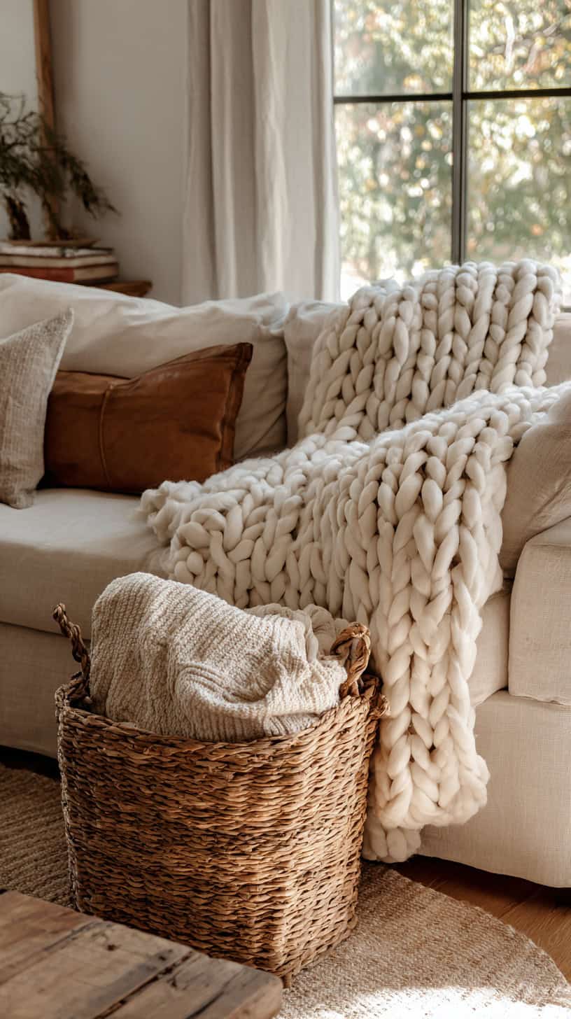 Chunky Wool Throw Blankets - Image 2