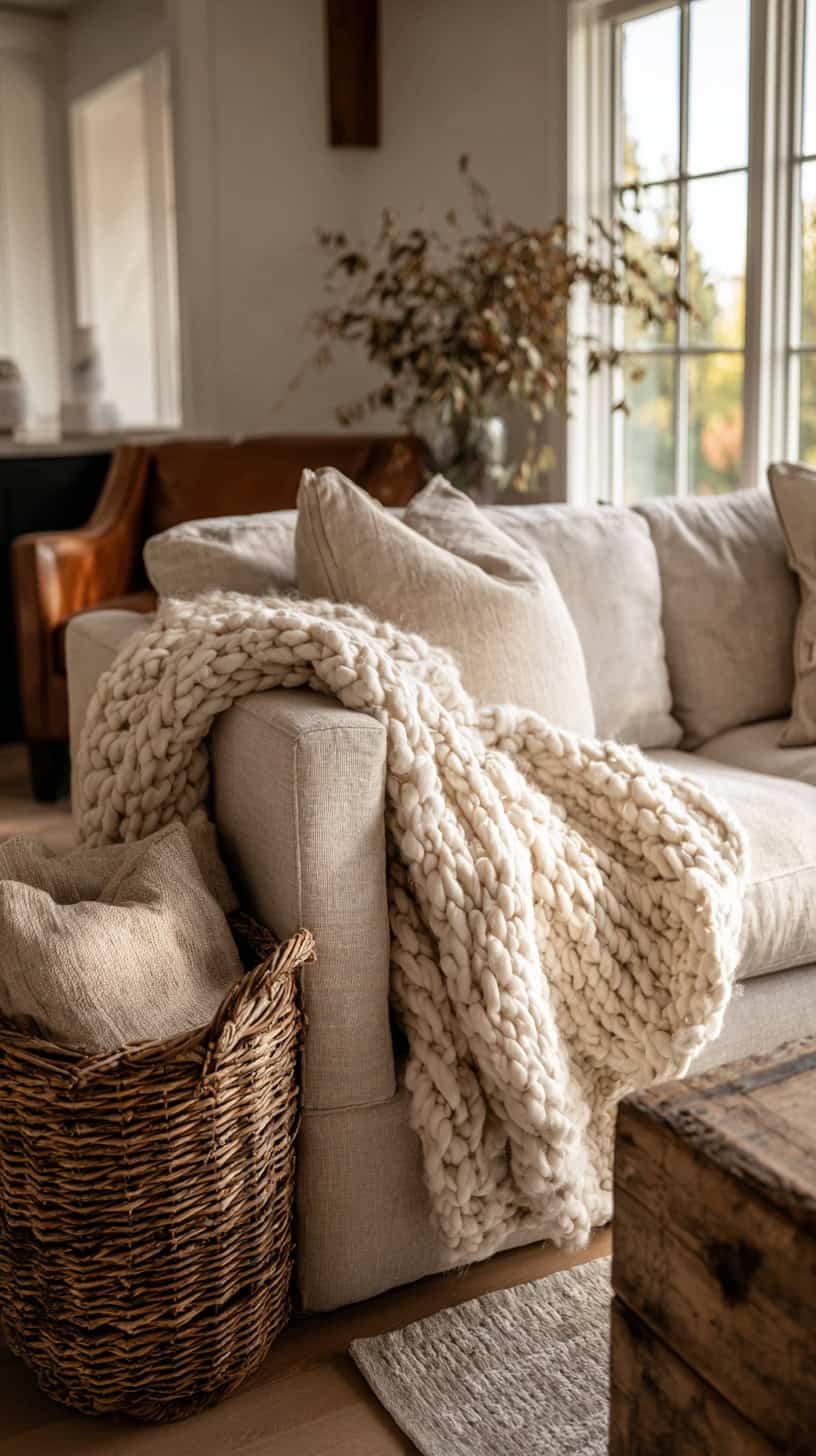 Chunky Wool Throw Blankets - Image 1