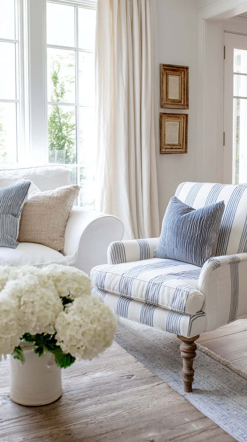 Coastal Grandmother Living Room with Timeless Warmth - Image 1