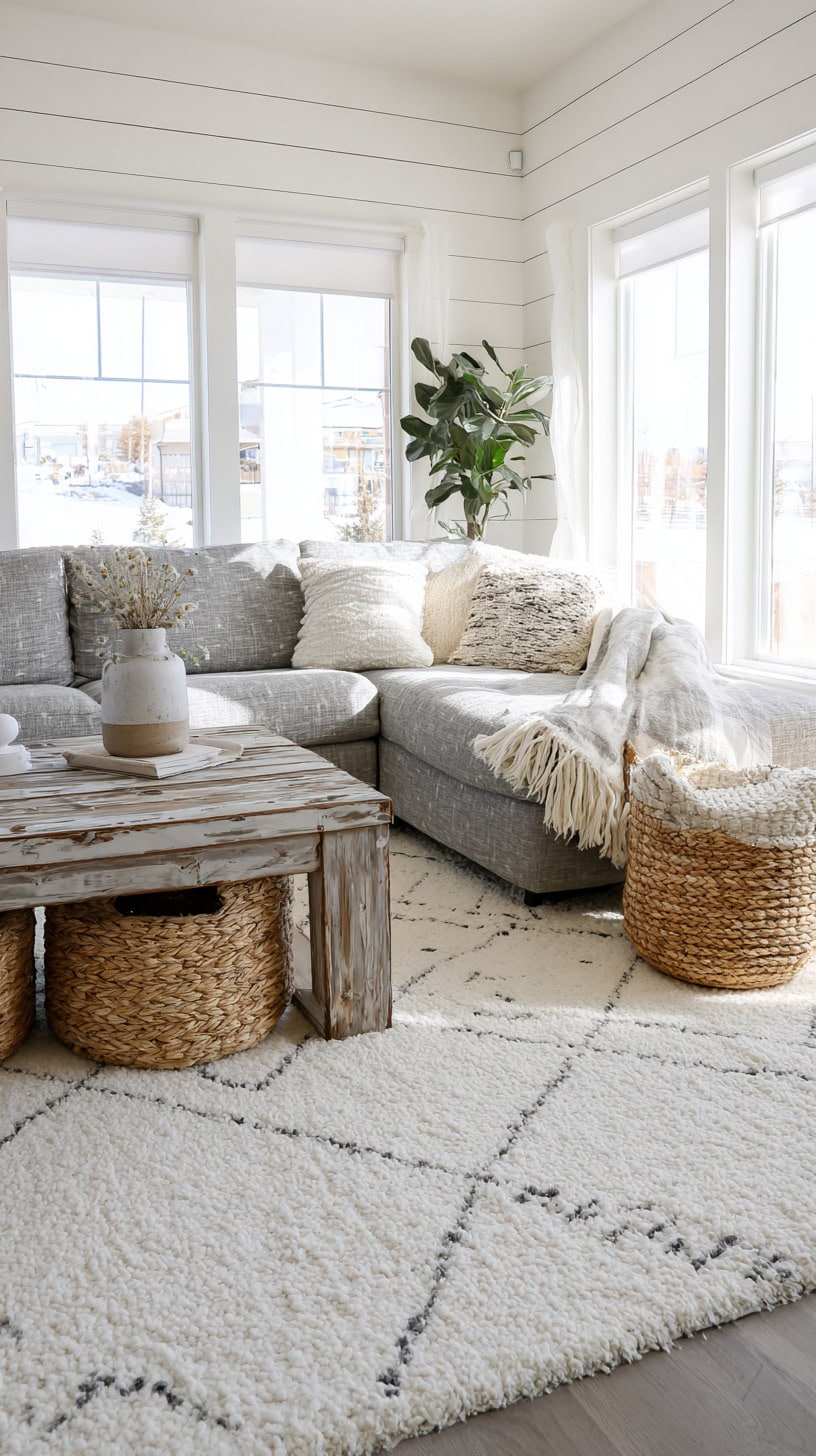 Contemporary Farmhouse Living Room Inspiration with Area Rugs - Image 2