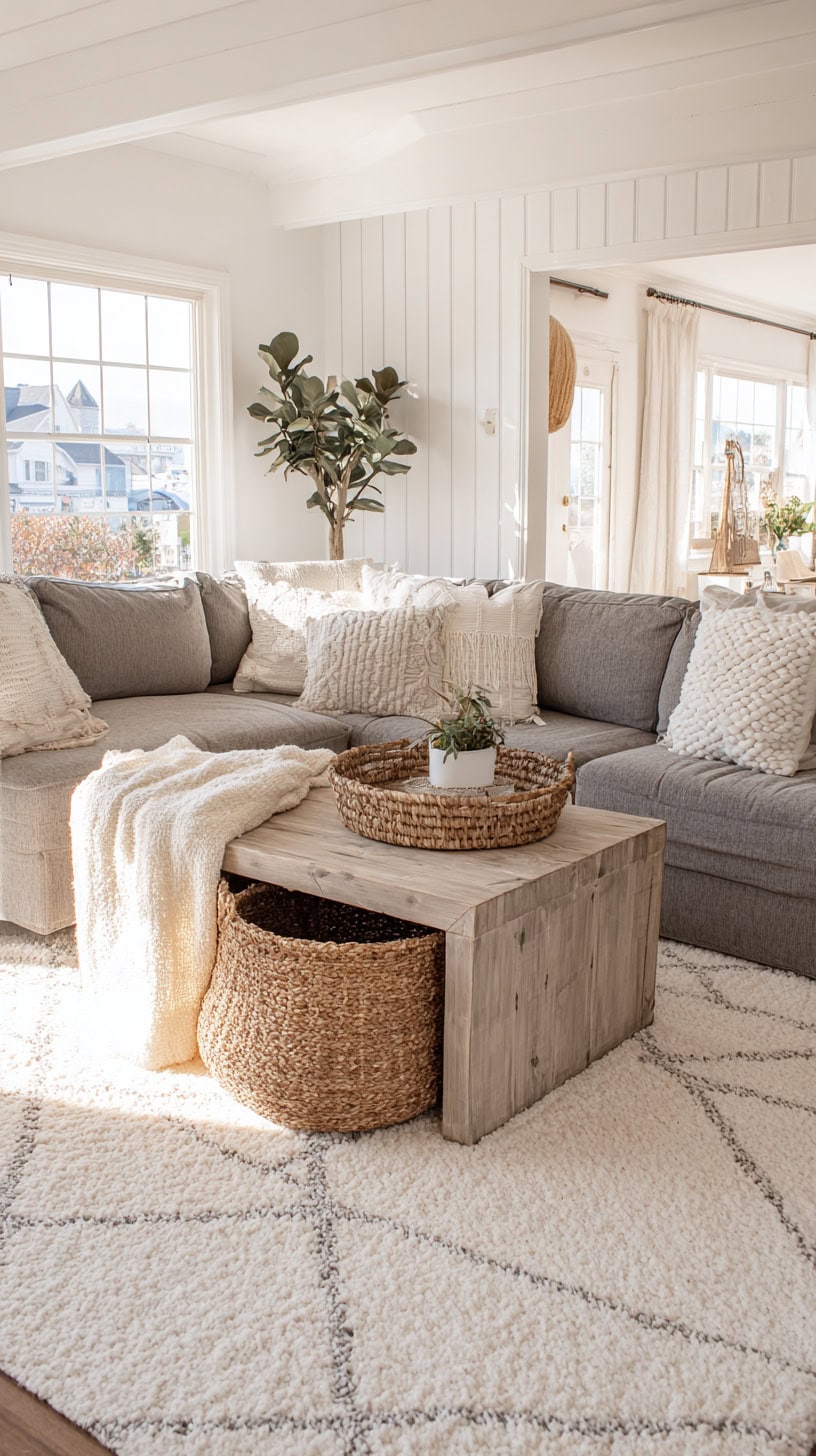 Contemporary Farmhouse Living Room Inspiration with Area Rugs - Image 1