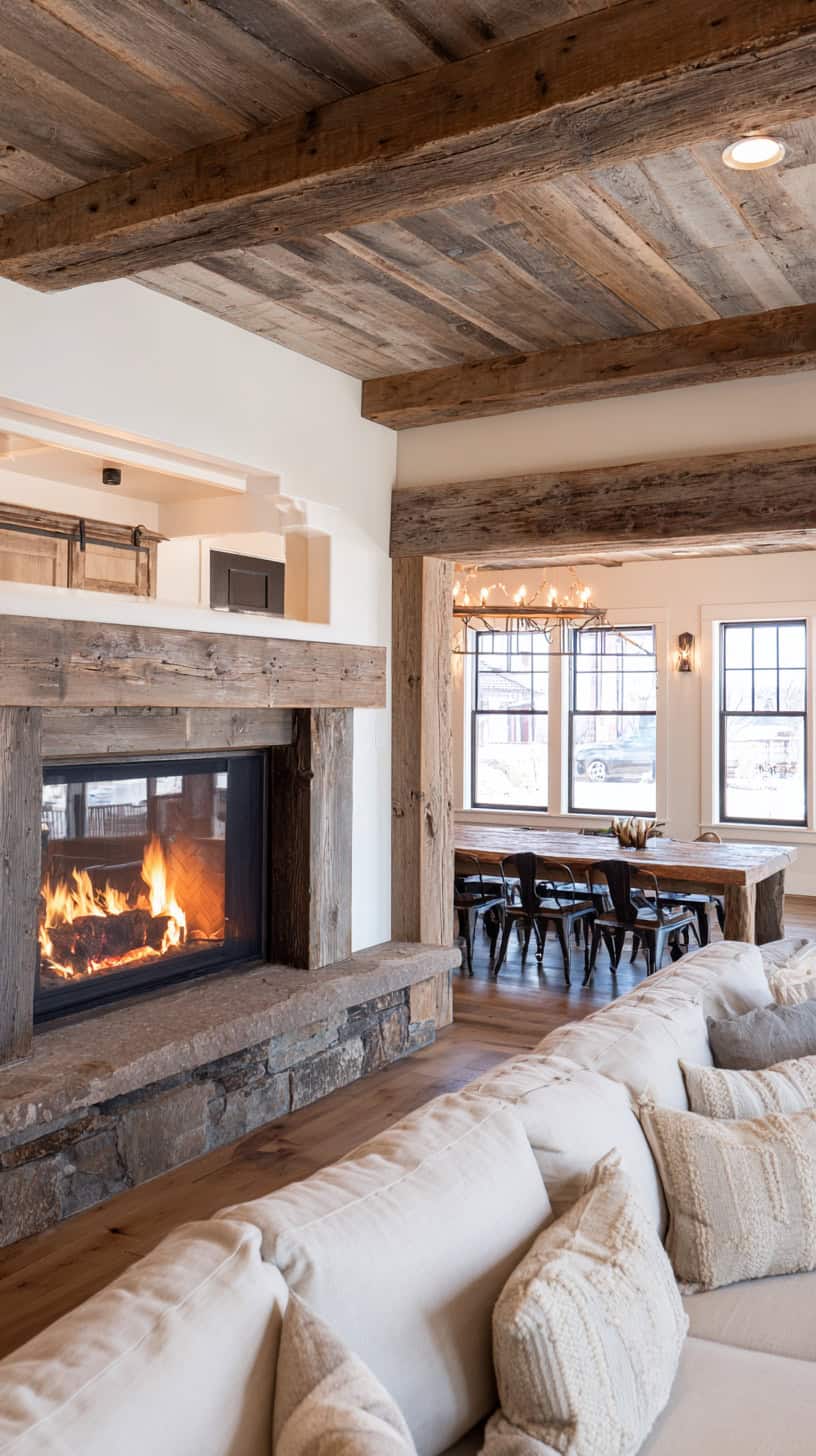 Cozy Farmhouse Dining Room and Living Room Flows - Image 1