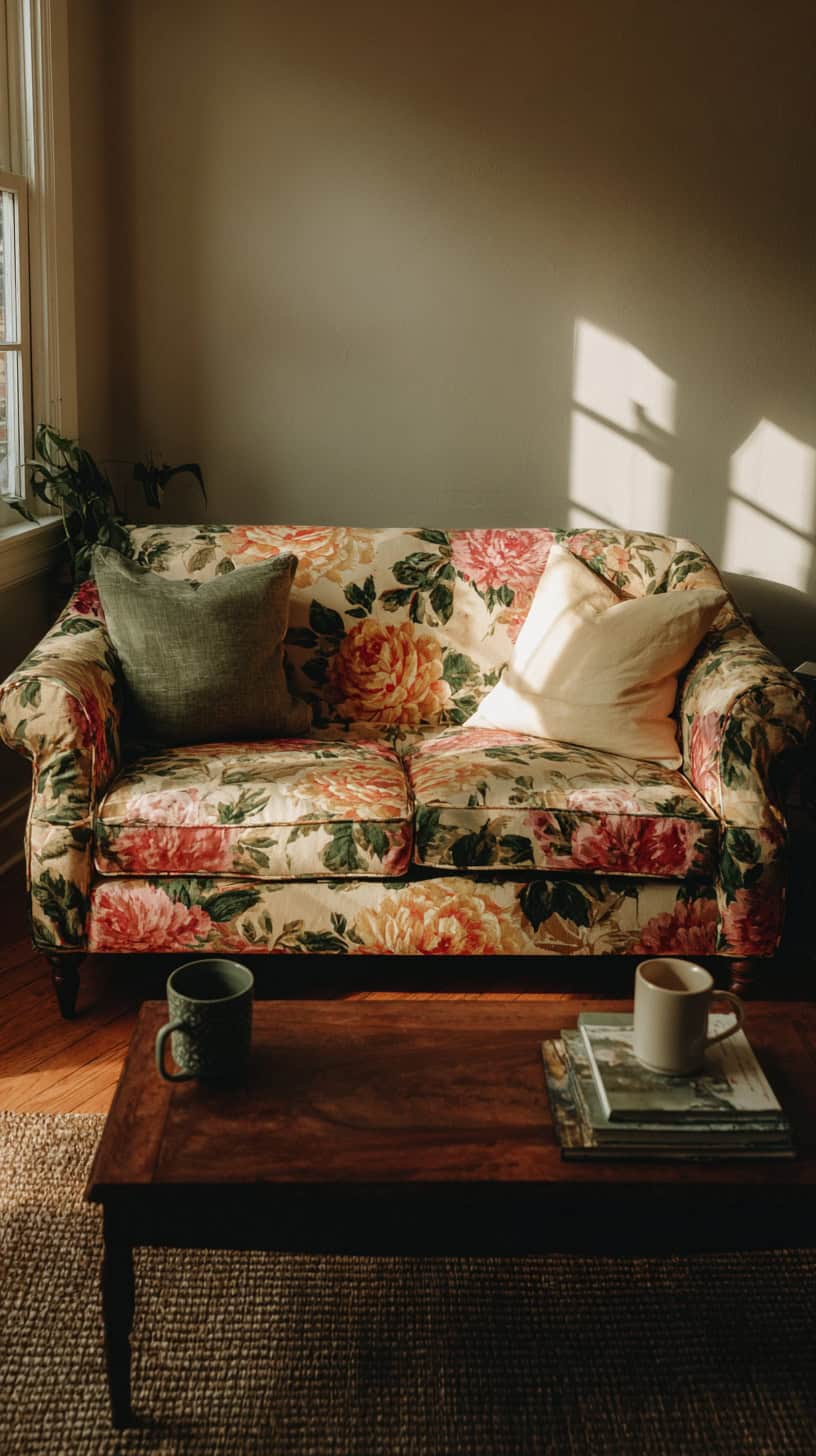 Cozy Floral Sofa - Image 1