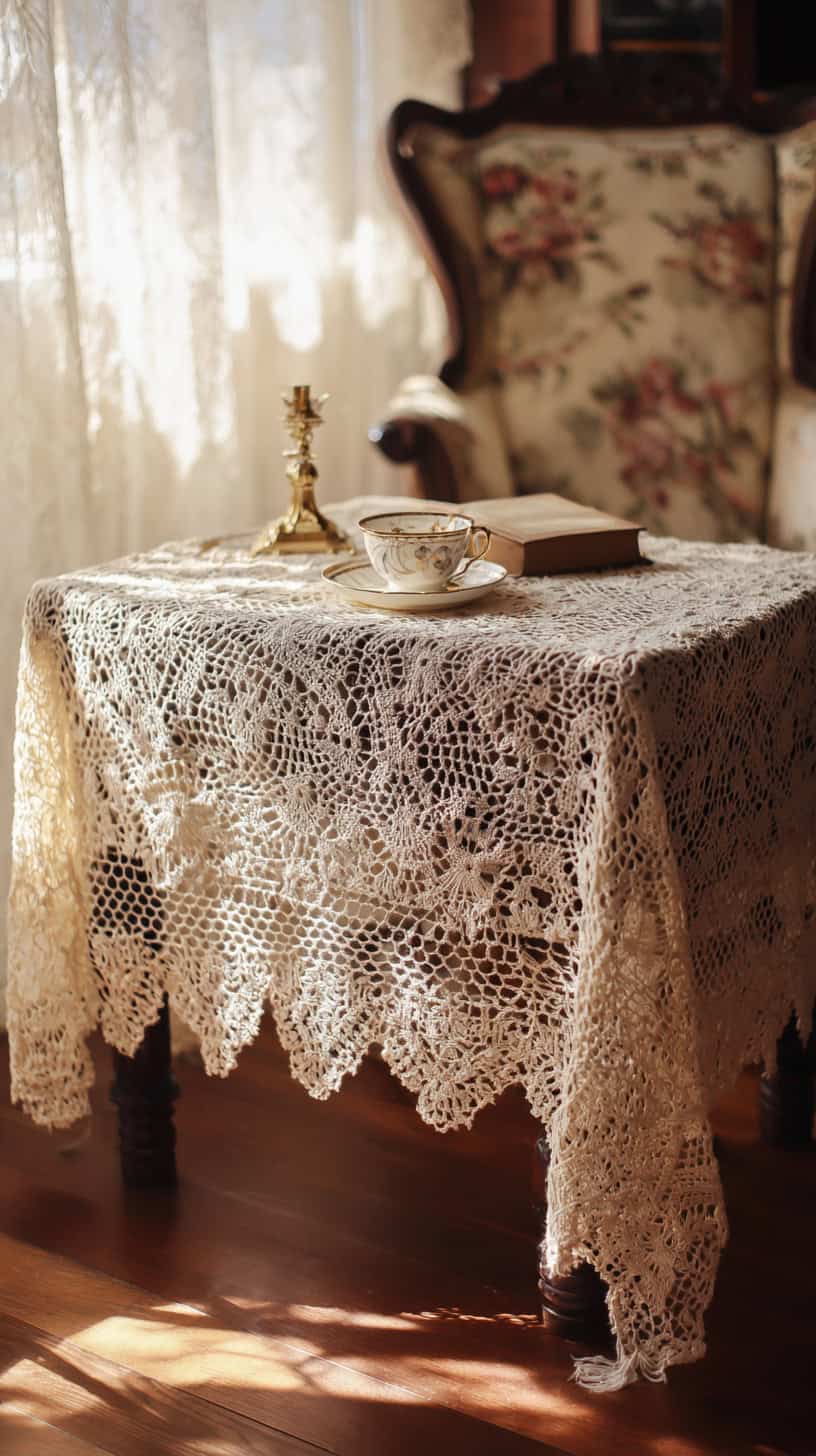 Cozy Lace Tablecloth - Image 1