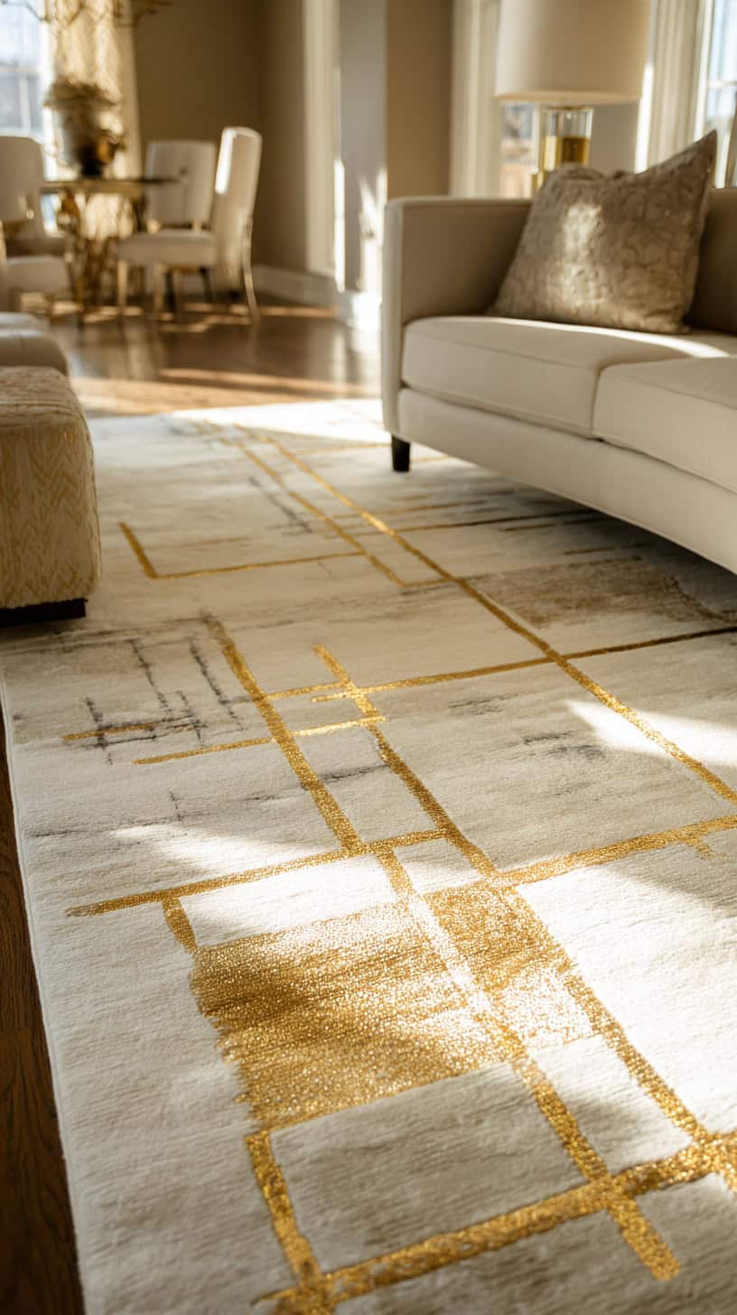 Cream and Gold Rug - Image 1