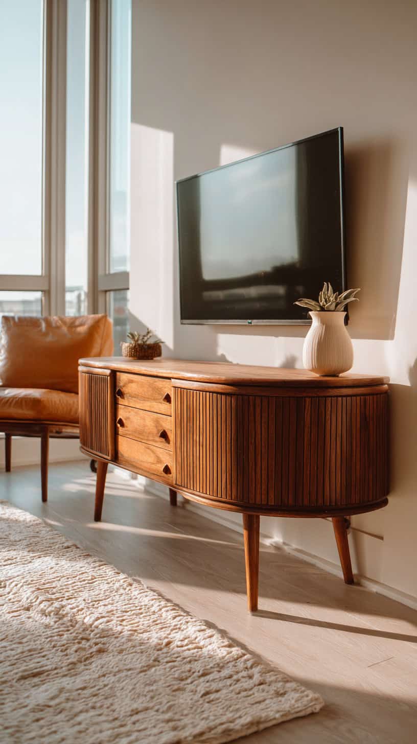 Curved Mid-Century TV Stand - Image 2