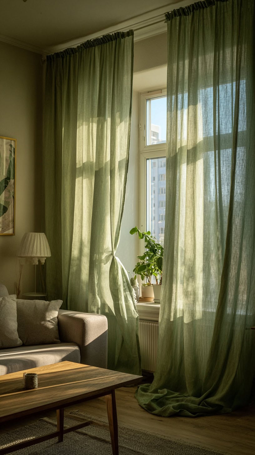 Earthy Green Curtains - Image 2