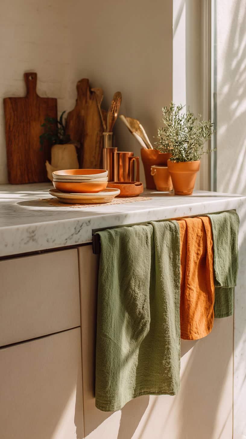 Earthy Green Kitchen Towels - Image 2