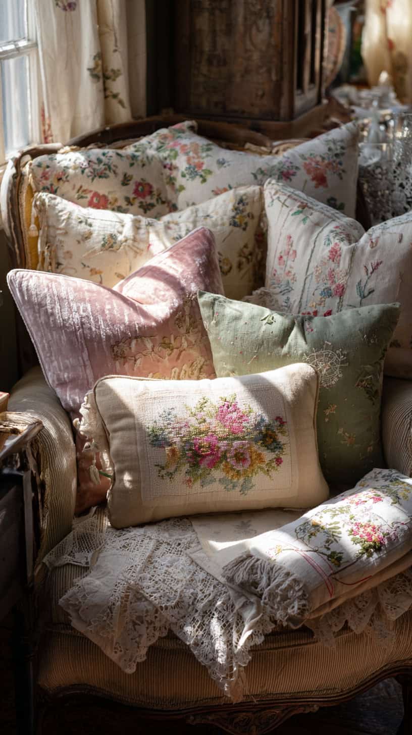 Embroidered Throw Pillows - Image 1