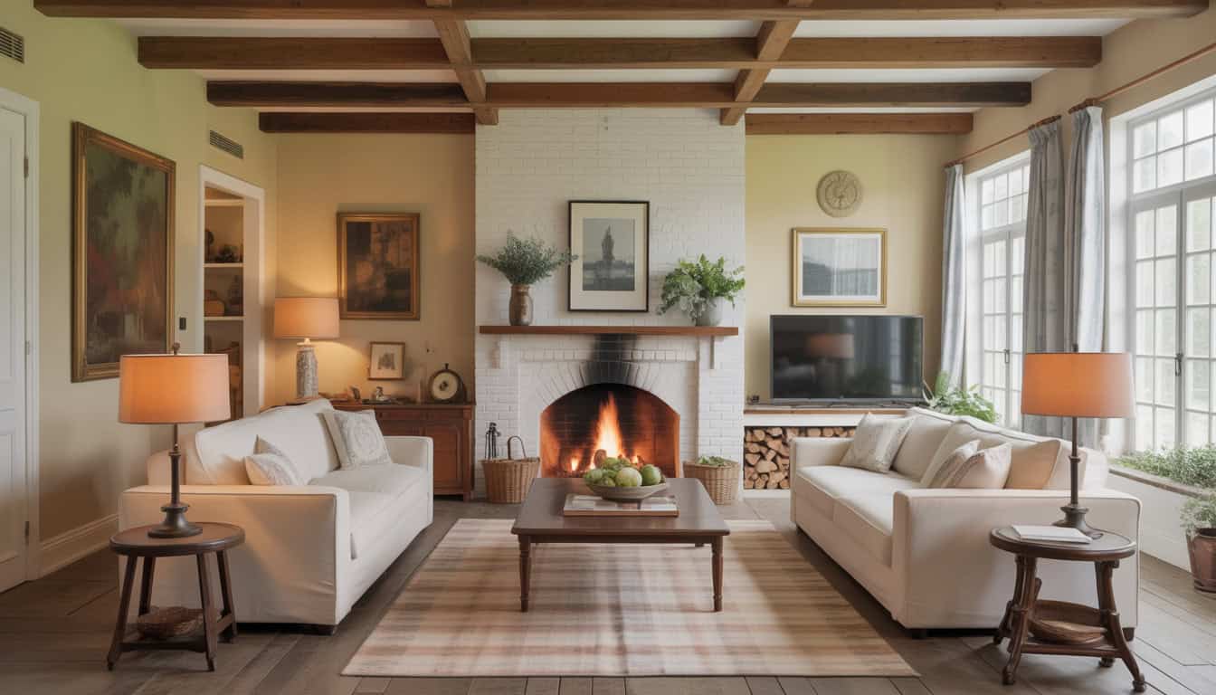Farmhouse Living Rooms With Fireplace Ideas for Warm and Inviting Spaces