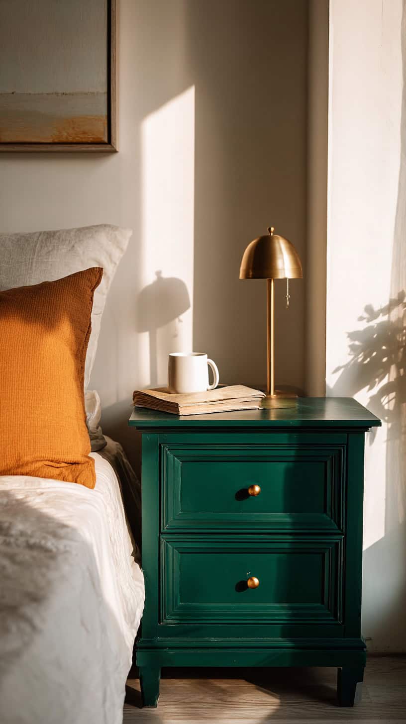 Forest Green Bedside Table - Image 2