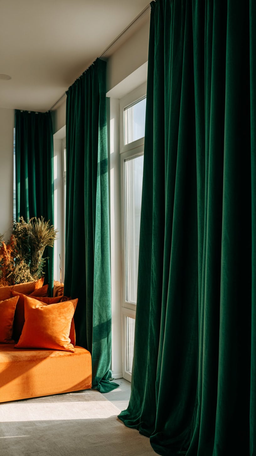 Forest Green Curtain Panels - Image 1