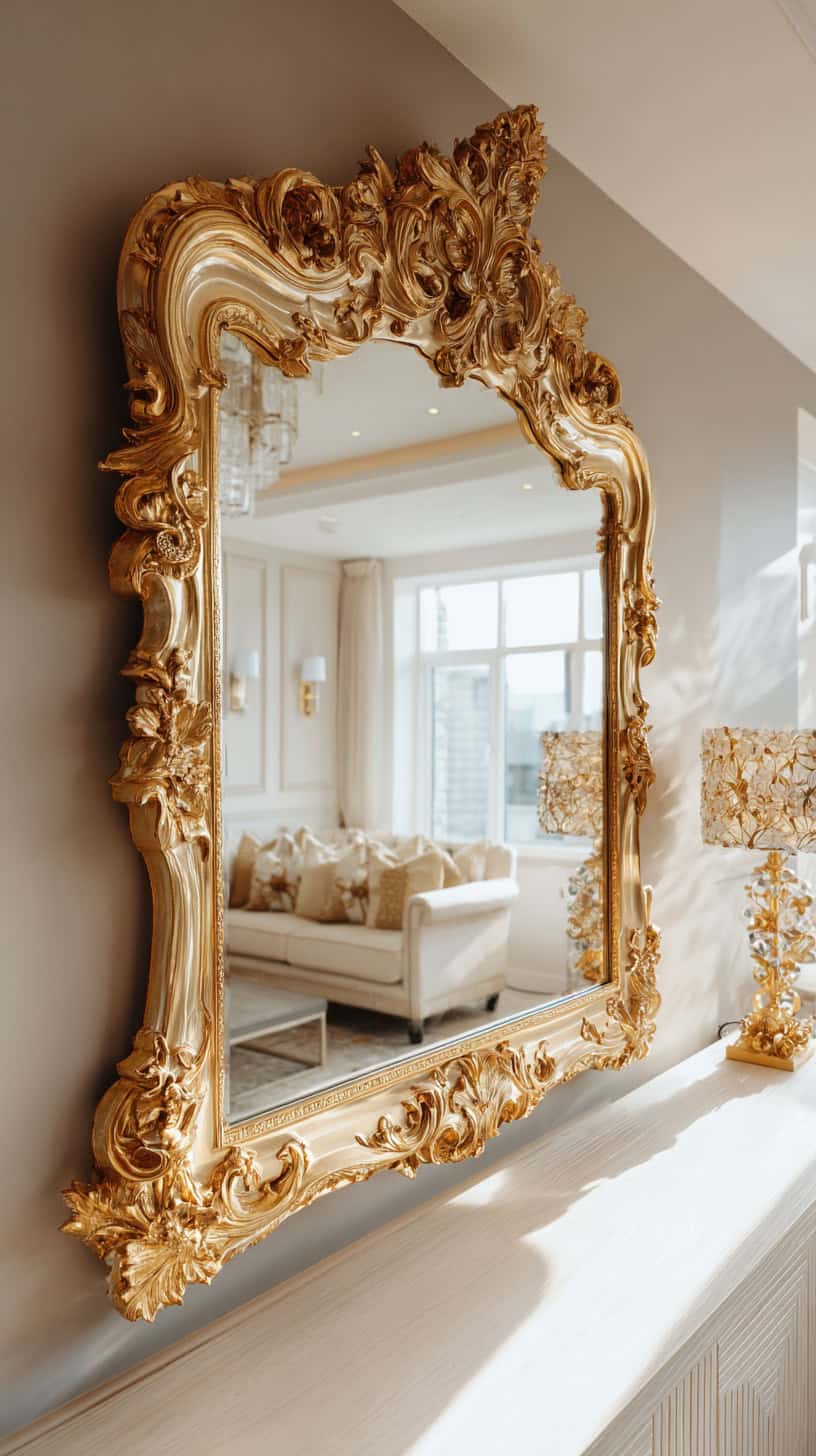 Gold Framed Wall Mirror - Image 1