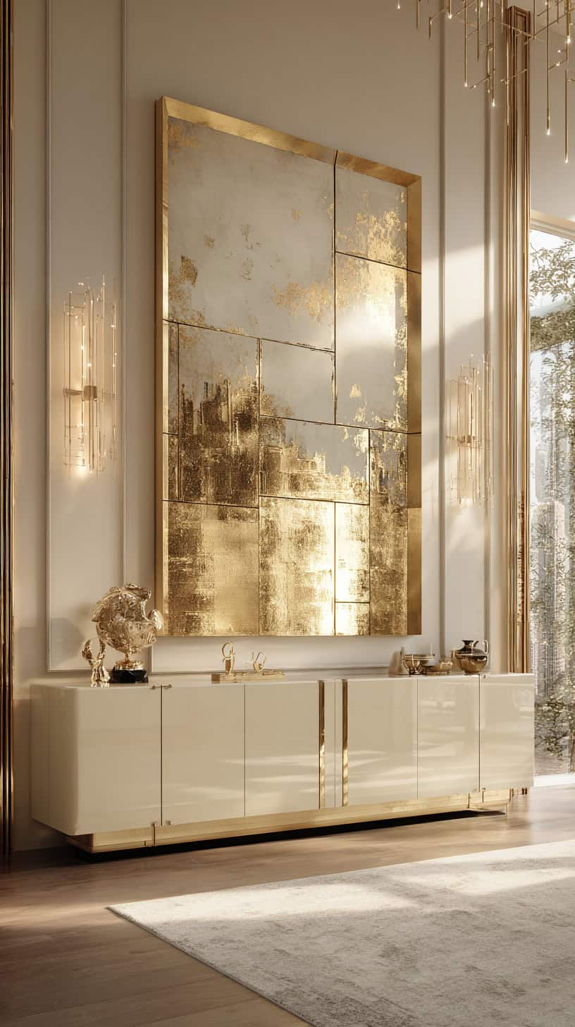 Gold Leaf Wall Art - Image 1