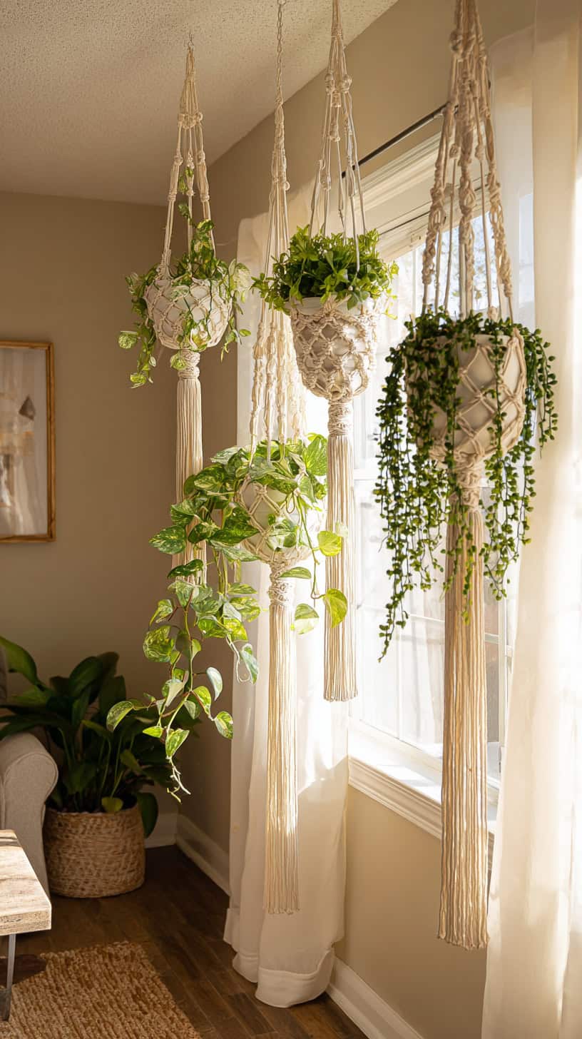 Hanging Macramé Plant Holders - Image 1