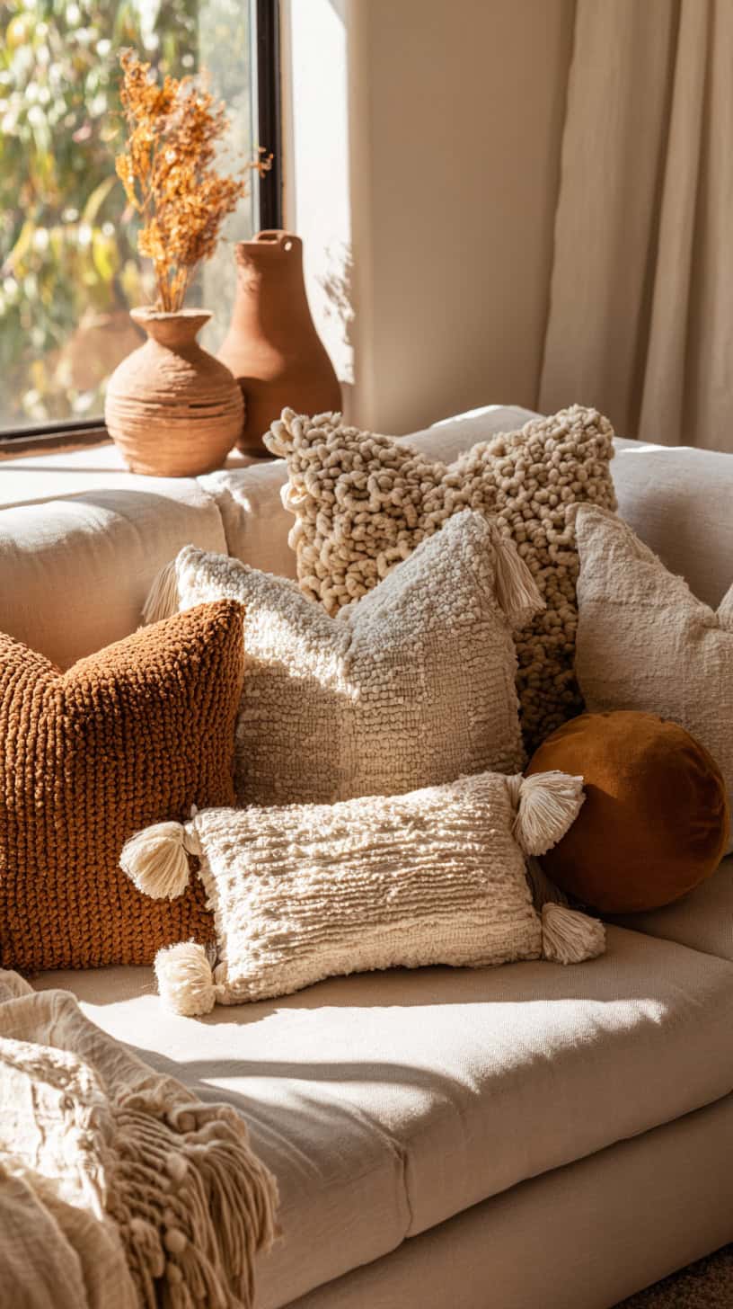 Layered Textured Pillows - Image 2
