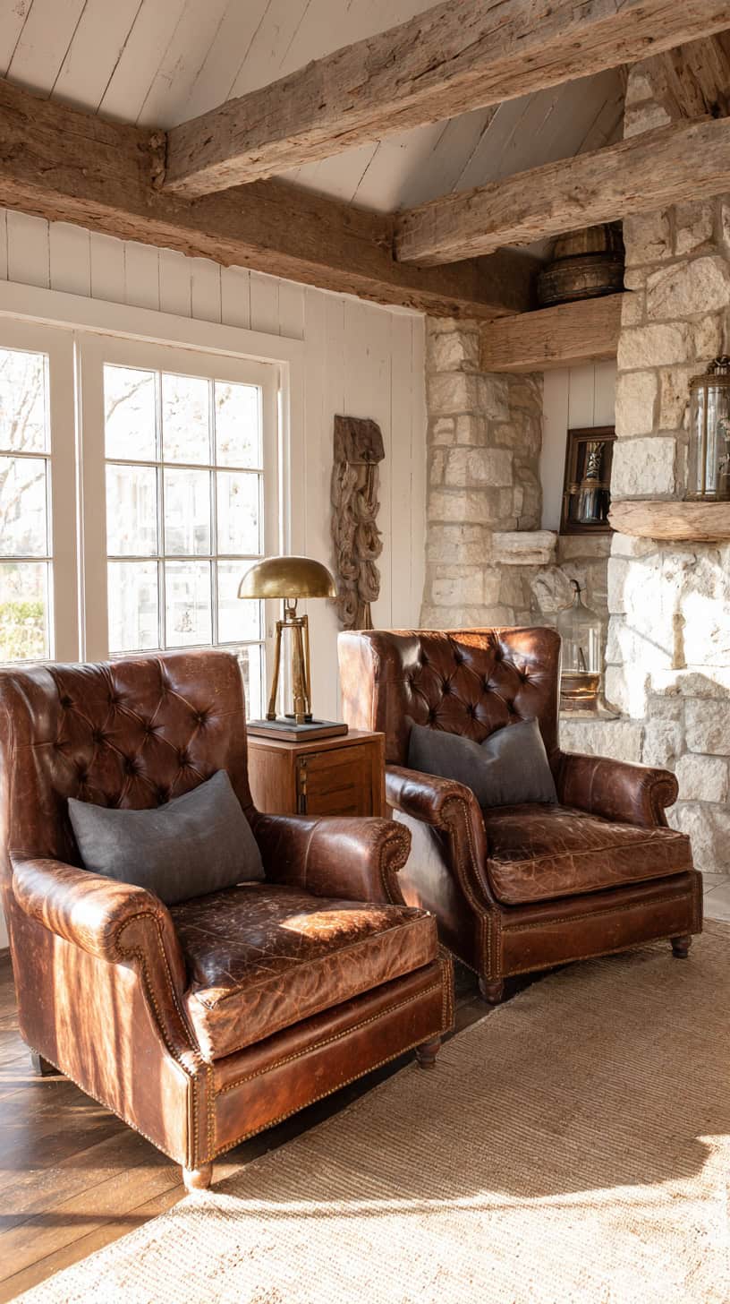 Leather Accent Chairs - Image 2