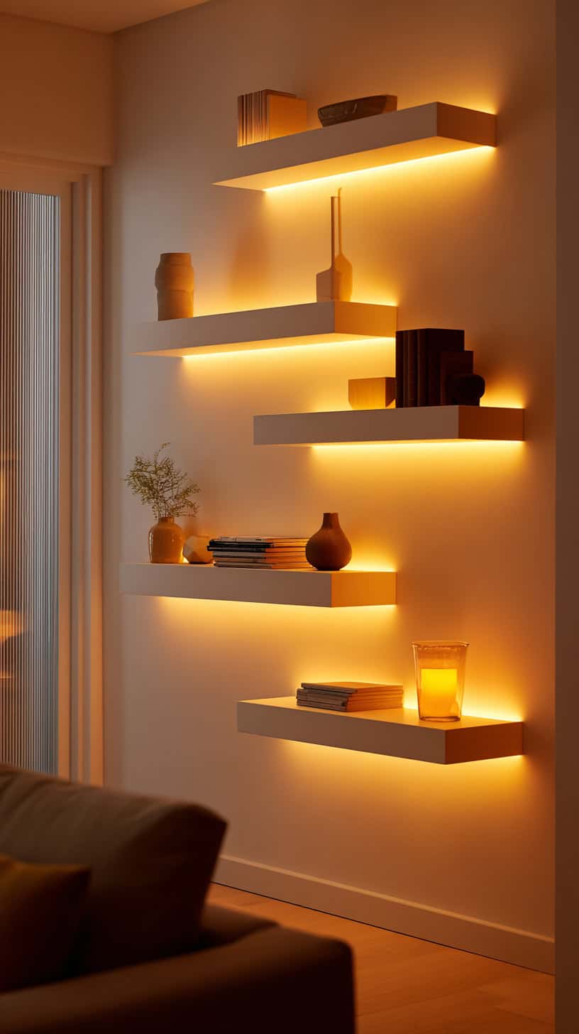 LED Lit Neon Accent Shelf - Image 1