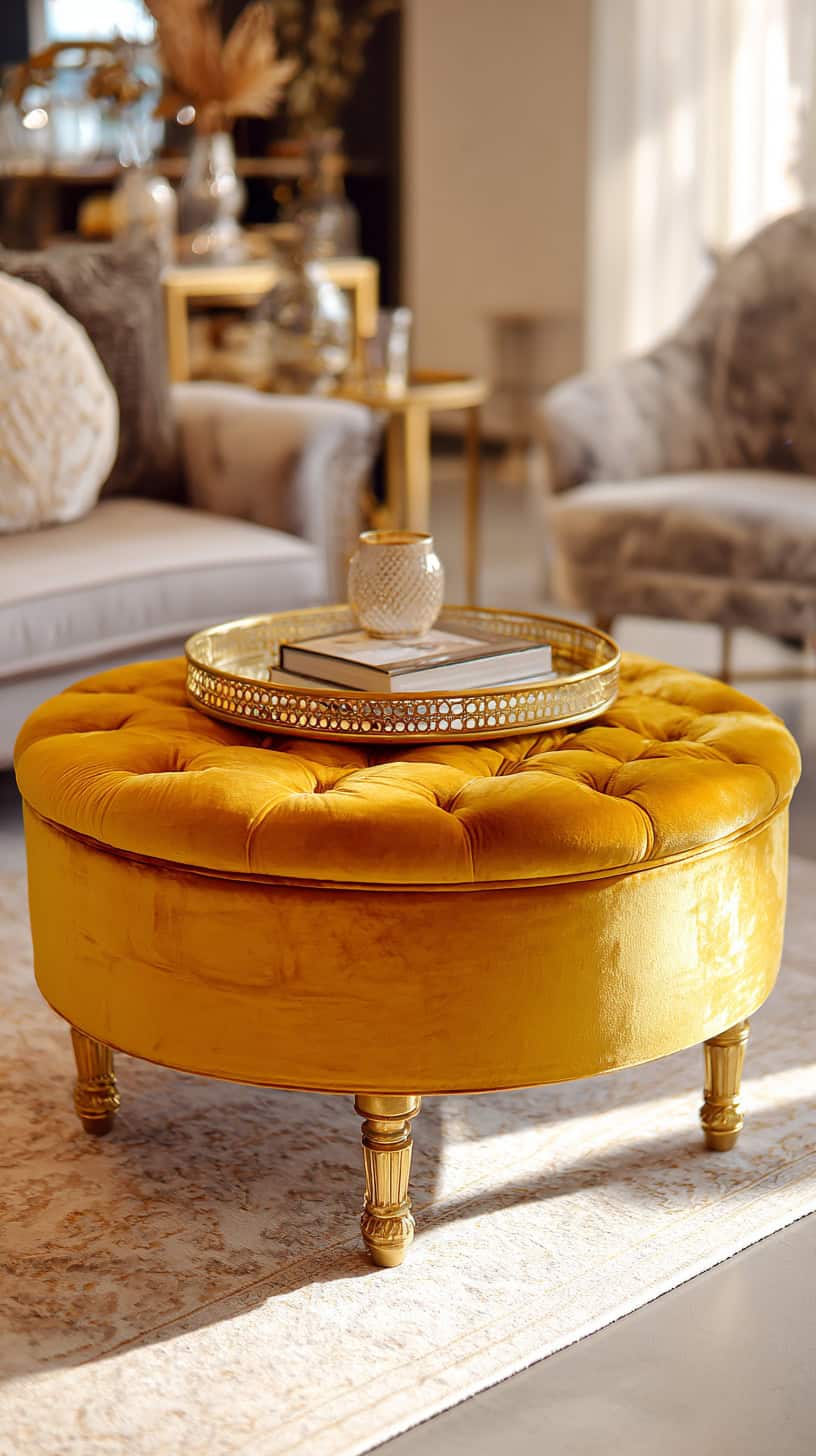 Luxe Velvet Ottoman - Image 2