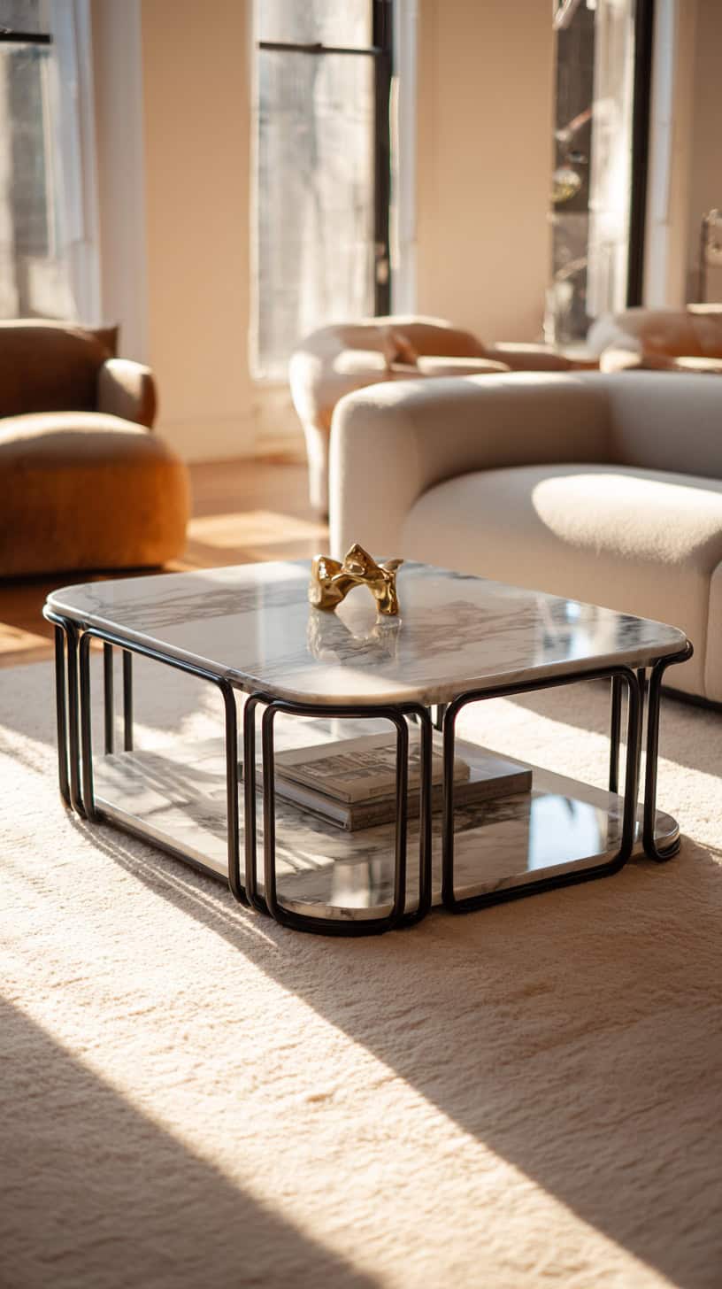 Metal Framed Coffee Table - Image 2