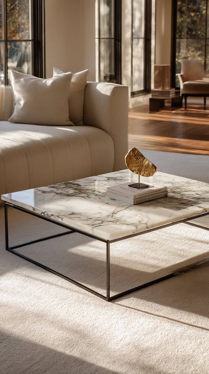 Metal Framed Coffee Table - Image 1