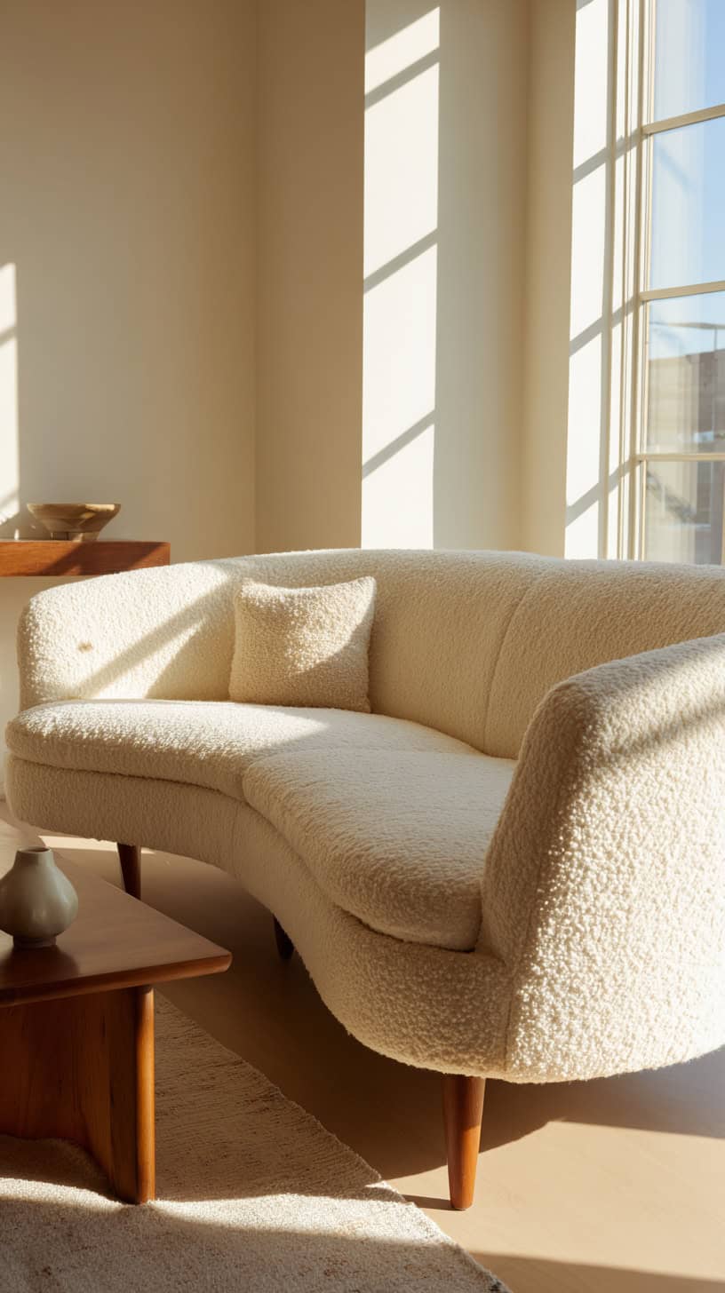 Mid Century Bouclé Sectional - Image 2