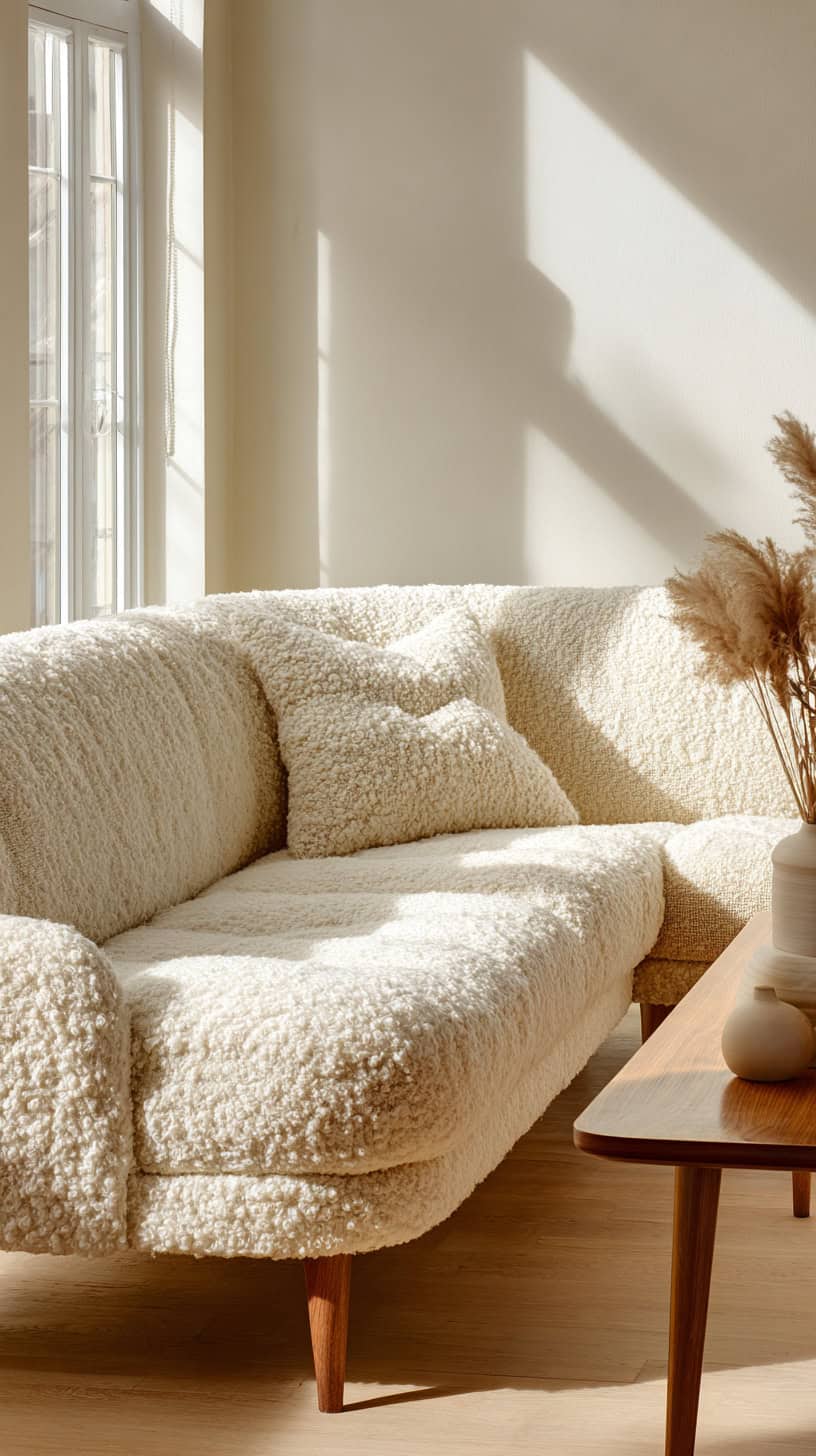 Mid Century Bouclé Sectional - Image 1