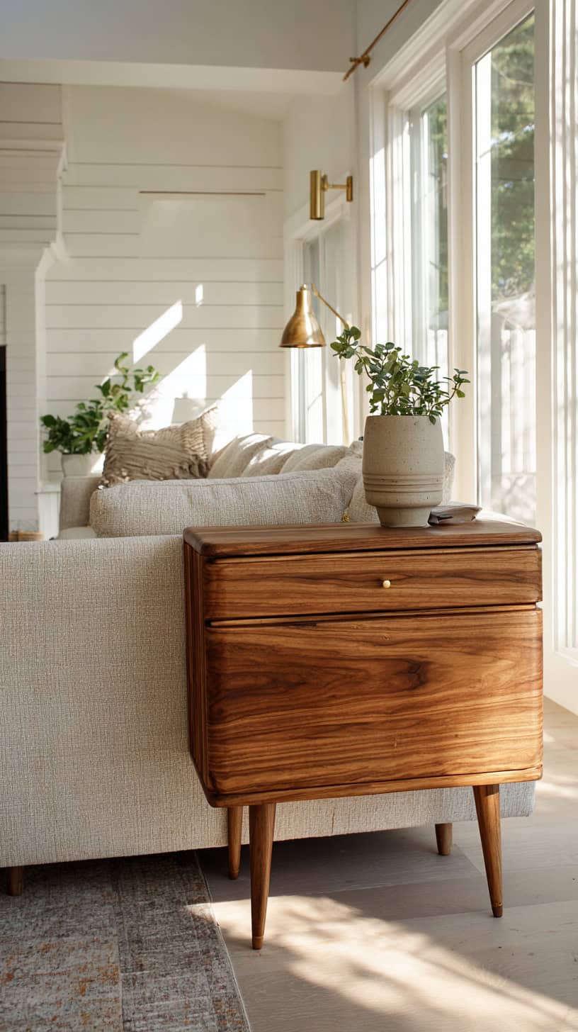 Mid-Century Modern Walnut Consoles - Image 1