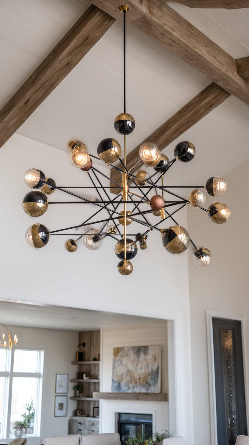 Mixed Metal Statement Lighting Fixtures - Image 2