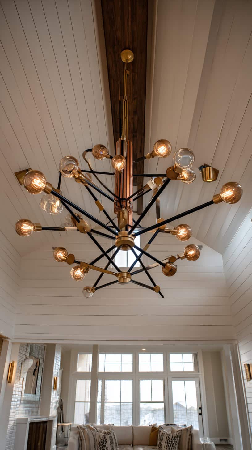 Mixed Metal Statement Lighting Fixtures - Image 1