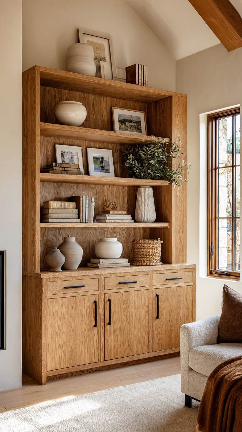 Natural Wood Cabinetry and Shelving - Image 1