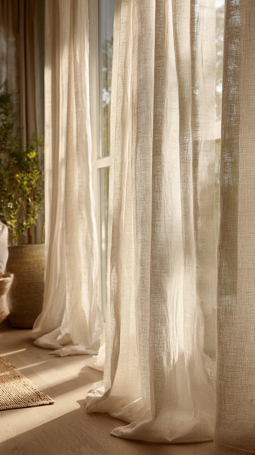 Neutral Linen Curtains - Image 2
