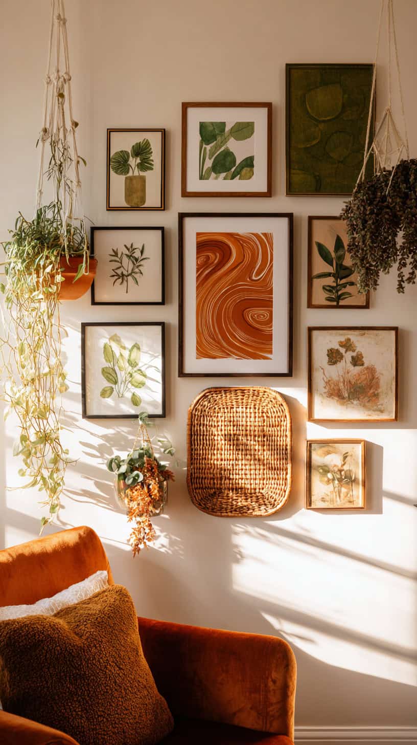 Orange and Green Gallery Wall - Image 1